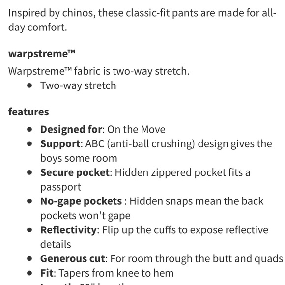 LULULEMON ABC WARPSTREME MENS PANTS 32 - Picture 11 of 12